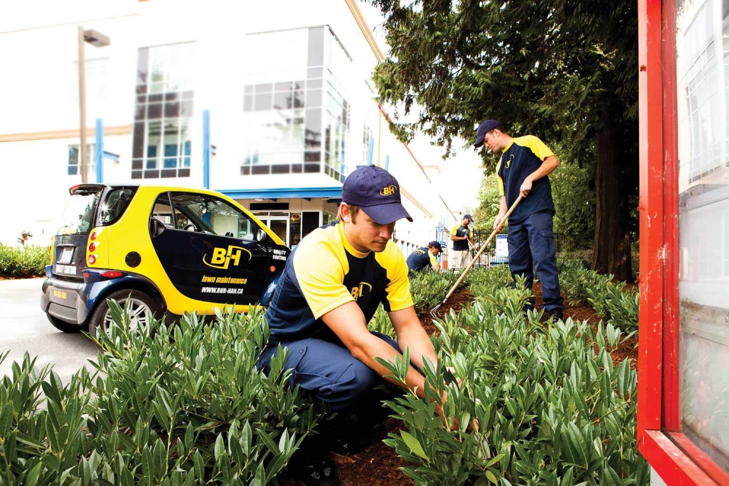 BUR-HAN Garden & Lawn Care team performing commercial landscaping services in Vancouver.